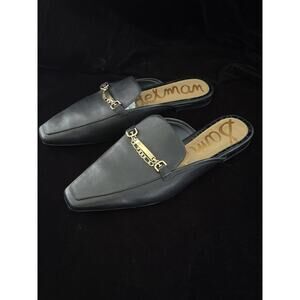 Sam Edelman Linnie Bit Mule Size 10 Black Leather Slip-On Loafers Shoes EUC